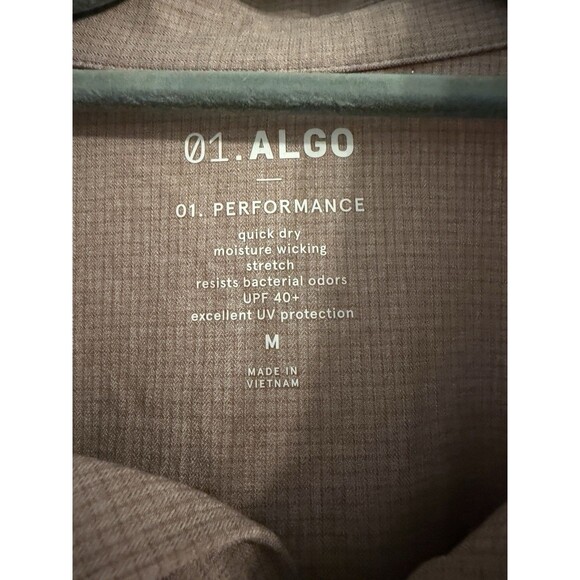 01 Algo Performance Long Sleeve Button Shirt Men's M UV 40 Wistful Mauve - Picture 5 of 8